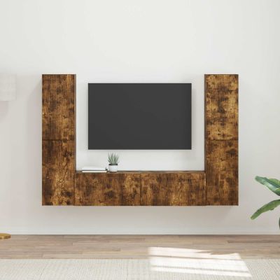 vidaXL Zostava TV skriniek 6 pcs Dymová dub Kompozitné drevo