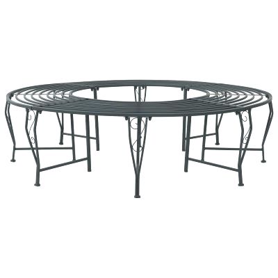 vidaXL Stromová lavička 8-Počet miest Ø 160 x 44 cm Oceľ