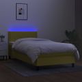 vidaXL Posteľ boxsping s matracom a LED zelená 100x200 cm látka
