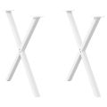 vidaXL Nohy k jedálenskému stolu v tvare X, 2 ks, biele, 70 x (72-73) cm, oceľové