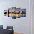 Sada obrazov na stenu, motív Brooklynský most a rieka 100 x 50 cm