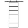 vidaXL Posuvné dvere s kovaním čierne 76x205 cm ESG sklo