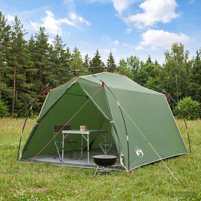 vidaXL Tunelový stan Zelená Pre 2 osoby 185T Polyester s PU náterom