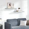 vidaXL Plávajúce nástenné police 2ks, betónovo sivé 60x23,5x3,8 cm MDF