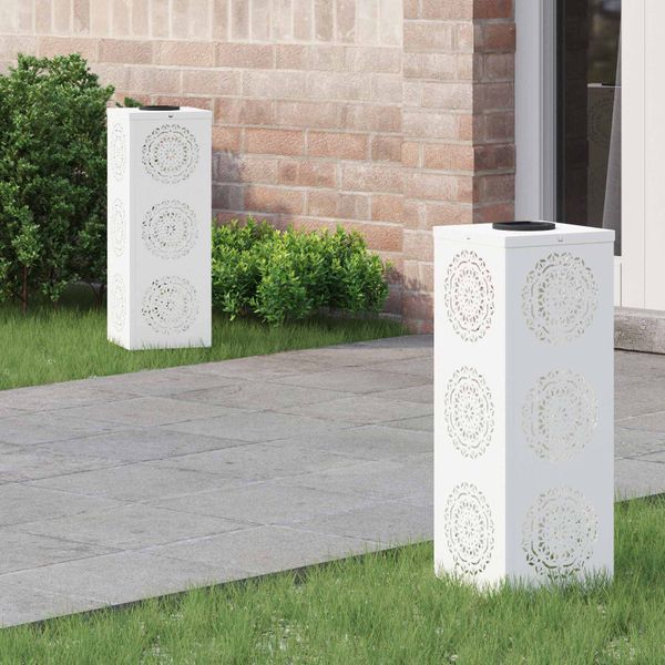vidaXL Solárne LED svetlo na chodník 2 pcs Biela