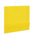vidaXL Papierové tašky 250 ks s rúčkami, žlté, 54x15x49 cm
