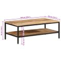 vidaXL Konferenčný stolík 100x50x35 cm, surový mangový masív