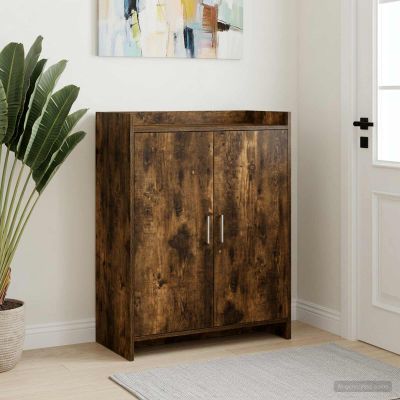 vidaXL Skriňa na topánky Dymový dub 73,5 x 36 x 92 cm Kompozitné drevo