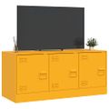 vidaXL TV skrinka horčicovo-žltá 99x39x44 cm oceľ