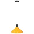 VidaXL Závesná lampa výškovo nastaviteľná E27 lesk žltá Ø 31 cm kov