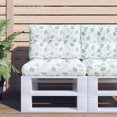 vidaXL Poduška na paletovú pohovku vzor listov 50x40x12 cm látka