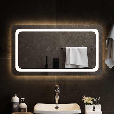 vidaXL LED kúpeľňové zrkadlo 90x50 cm