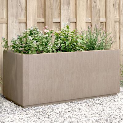 vidaXL Záhradný kvetináč svetlosivý 80x36x35 cm PP