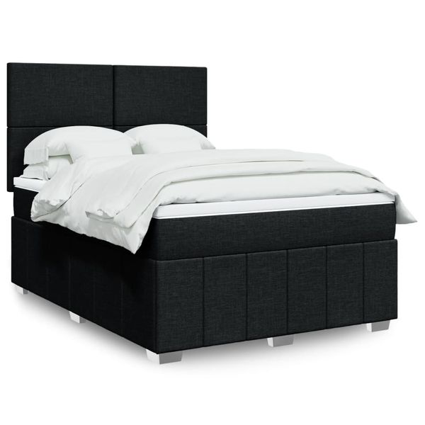 vidaXL Boxspring posteľ s matracom čierny 140x190 cm látka
