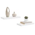 vidaXL Plávajúce nástenné police 2 ks, lesklé biele 50x23,5x3,8 cm, MDF