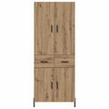 vidaXL Highboard Remeselný dub 69,5 x 34 x 180 cm Kompozitné drevo