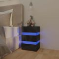 vidaXL Nočný stolík s LED, lesklý čierny 45x35x67 cm, kompozitné drevo