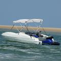 vidaXL Strieška Bimini s 3 oblúkmi a stenami 183x(170-182)x137 cm