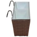 vidaXL Zábradlie 2 ks Hnedá 80 x 17 x 17 cm Kov