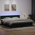 vidaXL Box Spring Posteľ s matracom a LED Tmavo zelená 200x210 cm Zamat