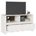 vidaXL TV skrinka Drammen Biela 99 x 43 x 55 cm Borovicový masív
