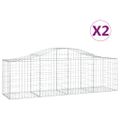 vidaXL Oblúkový gabionový kôš 2 ks 200x50x60/80 cm pozinkované železo