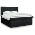 vidaXL Posteľný rám boxspring s matracom čierny 180x200 cm látka