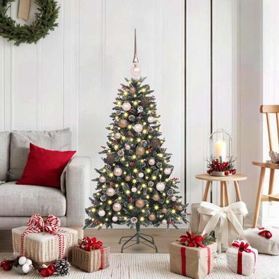 vidaXL Umelý vianočný stromček Zelená 120 cm PVC, plast a oceľ