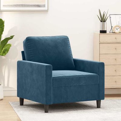 vidaXL Kreslo modré 60 cm zamat