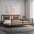 vidaXL Posteľný rám s čelom medovo-hnedý 200x200 cm masívne drevo