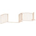 vidaXL Brána pre psa s dverami skladacia 4 panely 320cm topoľové drevo