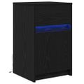 vidaXL LED nočný stolík Čierny dub 38 x 34 x 61 cm Kompozitné drevo