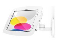 Compulocks iPad 10th-11th (A16) Gen Space Enclosure Swing Wall Mount White - Montážna súprava (kryt, držiak VESA s výkyvným ramenom) - výkyvné rameno - pre tablet - uzamykateľný - vysoko kvalitný hliník - biela - veľkosť obrazovky: 10,9" - montáž na stenu, na stôl, upevniteľné na stôl - pre Apple 10,9-palcový iPad (10. generácia)