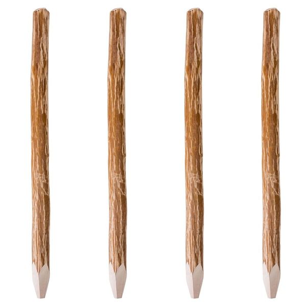 vidaXL Špicaté plotové stĺpiky 4 ks, lieskové drevo 150 cm