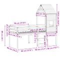 vidaXL Vysoká posteľ so strechou voskovo hnedá 90x200cm borovic. masív