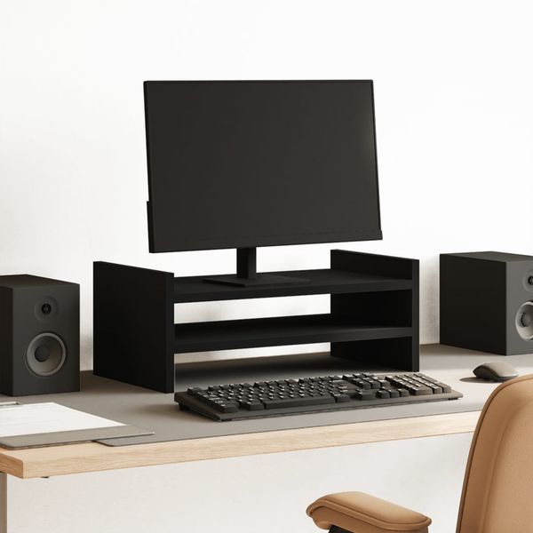 vidaXL Stojan na monitor čierny 50x27x20 cm kompozitné drevo
