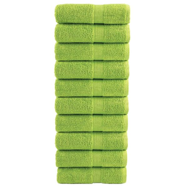 vidaXL Prémiové uteráky pre hostí SOLUND 10 ks, jablkovo zelené 30x50 cm, 600 g/m²