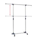vidaXL Nastaviteľný nerezový vešiak 165x44x150 cm strieborný