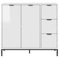 vidaXL Servírovacia skriňa Vysoký lesk bielej 89,5 x 33 x 82 cm
