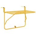 vidaXL Závesný balkónový stôl Horčicová 60 x 39 x 65 cm Oceľ