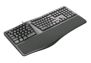 C-TECH klávesnica KB-113E USB, ERGO, čierna, CZ/SK