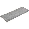 vidaXL Schodové rohože 10 ks 65x21x4 cm svetlosivé s obdĺžnikovým okrajom