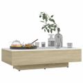 vidaXL Konferenčný stolík, biely a dub sonoma, 100x49,5x31 cm