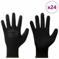 vidaXL Pracovné rukavice 24 ks Čierna 8 / m Polyester