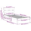 vidaXL Rám postele s čelnou doskou Biela 75 x 190 cm Borovicový masív