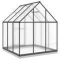 vidaXL Skleník s základovým rámom antracitový 169x169x202 cm hliník
