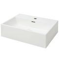 vidaXL Umývadlo s otvorom na batériu, keramika, biele 51,5x38,5x15 cm