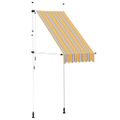 vidaXL Ručne zaťahovacia markíza 100 cm žlto-modré pásiky