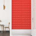 vidaXL Nástenné panely 12 ks červené 60x15 cm umelá koža 1,08 m²