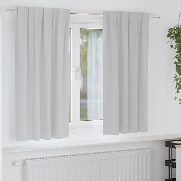 vidaXL Záclony na zatemnenie s krúžkami 2 pcs Svetlosivá 175 x 140 cm